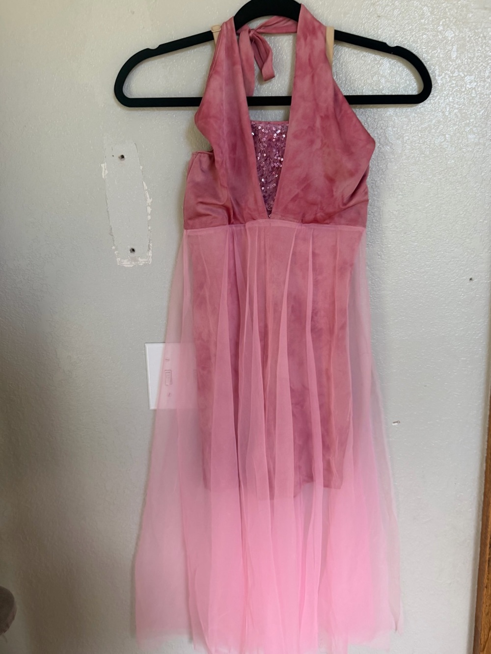 Dusty Rose Halter Dress with Sequin